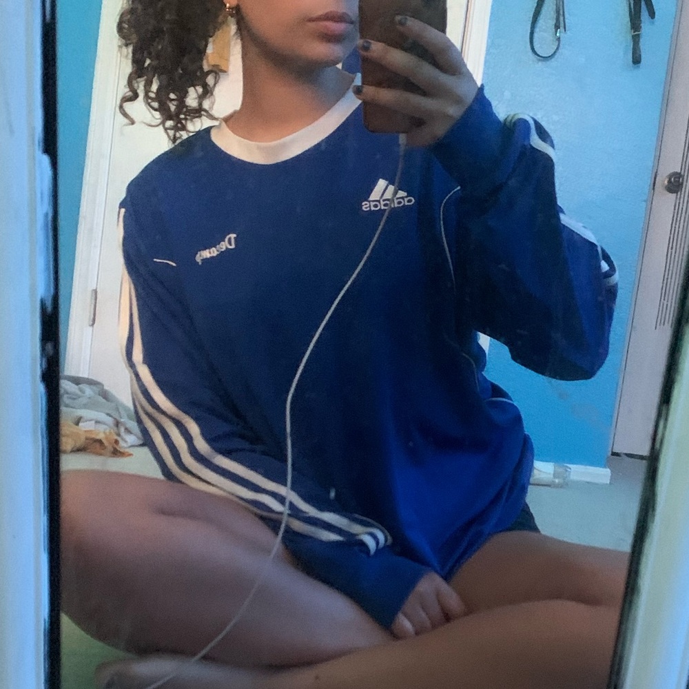 Blue Adidas decamp long sleeve